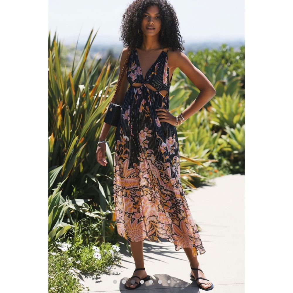 Beautifully sheer Anthropologie Cut Out Maxi size XS